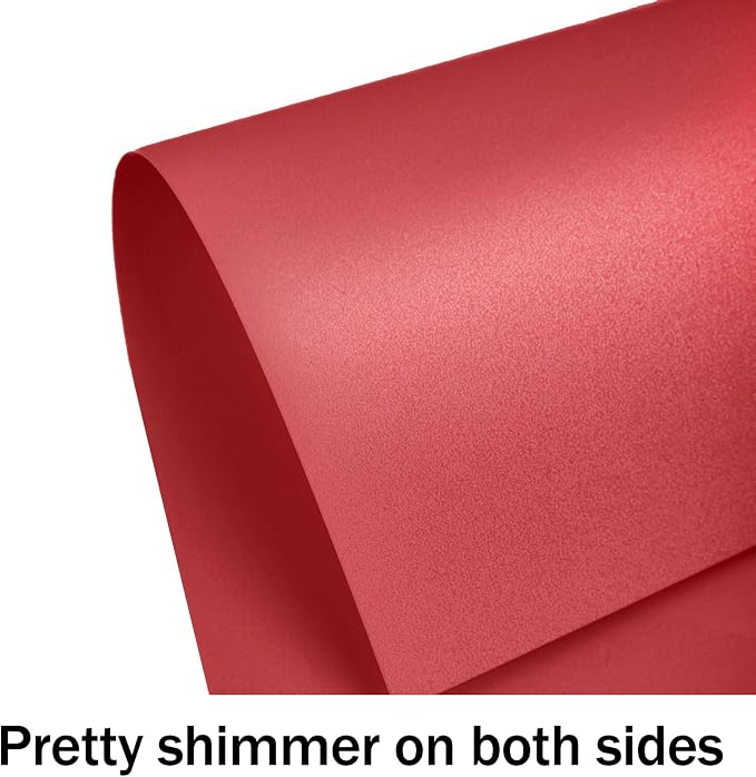 100 Sheets Red Shimmer Cardstock 8.5 x 11 Red Paper, Goefun 80lb Card Stock - Image 3