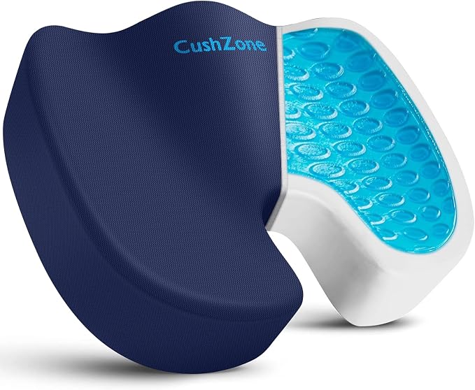 Office Chair Seat Cushion, Cooling Gel Enhanced Memory Foam Cushion by CushZone