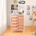 GOFLAME 15-Drawer Rolling Storage Cart, Craft Storage Cart - Image 8