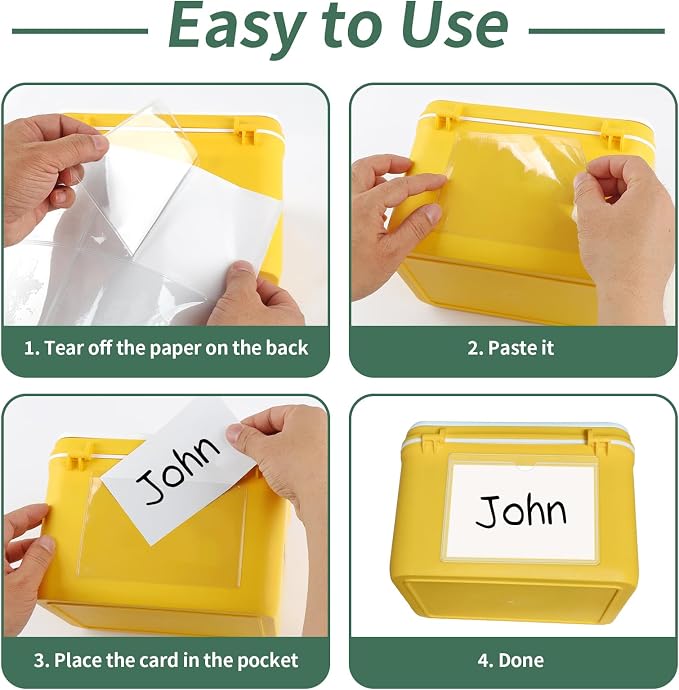 NIUBIER Storage Bin Labels, 36 Pack 3x4.5 Index Card Holder, Removable Tote - Image 7