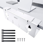 NODOCA No Drill Under Desk Cable Management Tray, Punch-Free Clamp on, Metal by NODOCA