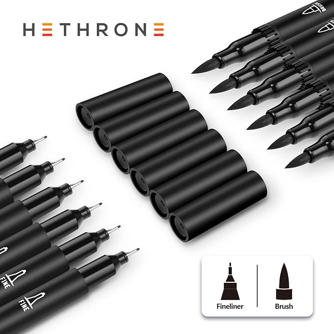 Hethrone Black Markers for Drawing - Image 3