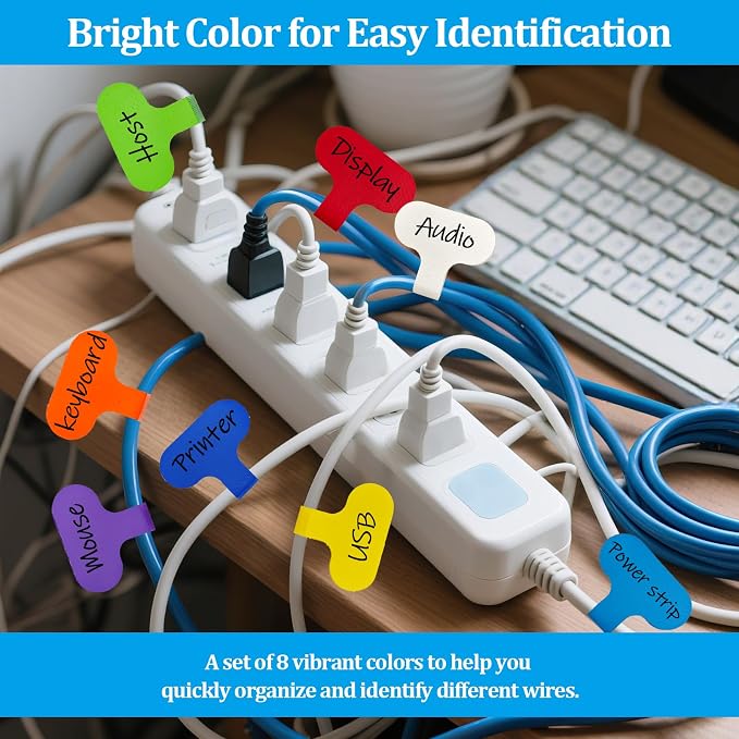 32 Pcs Cable Cord Labels, Wire Labels, Cable Tags, Computers Cable Management - Image 3