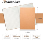 miikoul 4 Pack A5 Kraft Paper Notebook Lined Journal Bulk, 8.3 X 5.5 Inch - Image 2