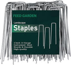 FEED GARDEN 6 Inch 200 Pack Galvanized Landscape Staples 11 Gauge Anti-Rust by FEEDGARDEN