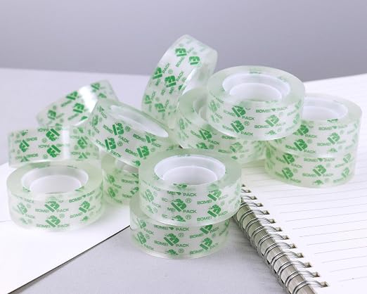 BOMEI PACK 48 Rolls Crystal Clear Transparent Tape, Stationery Tape Refills - Image 8