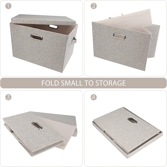 Graciadeco Large Quart Collapsible Stackable Storage Bins - Image 4