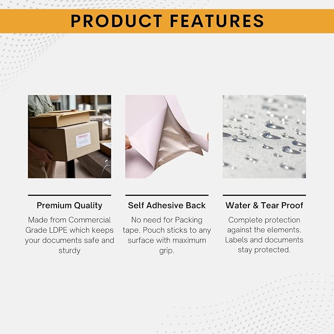 10, 000 Pack 7"x10" Shipping Label Sleeves – Clear Self-Adhesive Packing Slip - Image 3