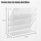 EASEPRES Desk File Organizer Mesh 4-Tier, Hanging Wall Mount Document - Image 2