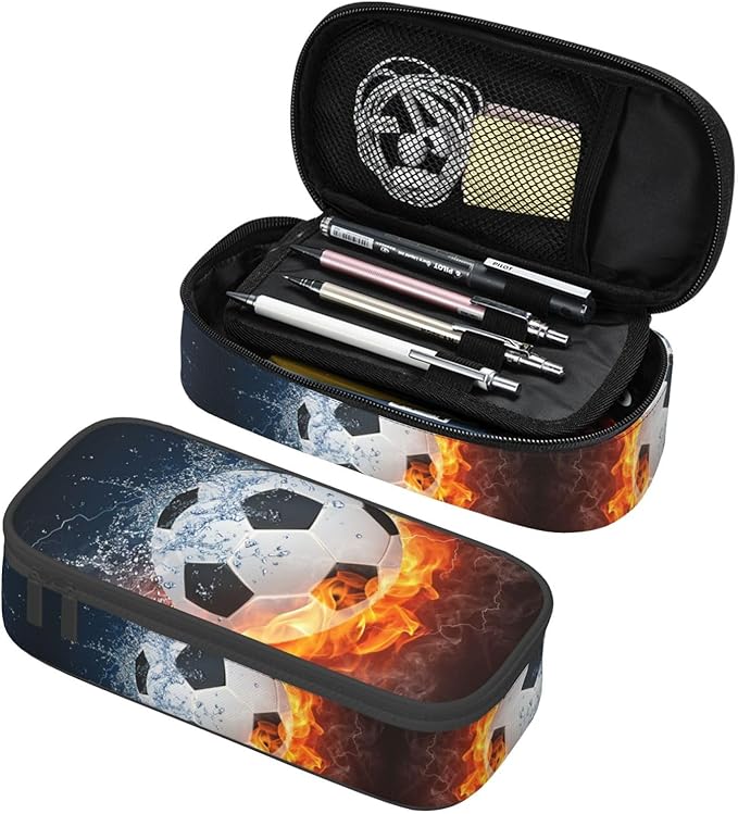 HKHEHOP Soccer Ball Cool Sport Pencil Case Big Capacity Storage Pencil Pouch by HKHEHOP