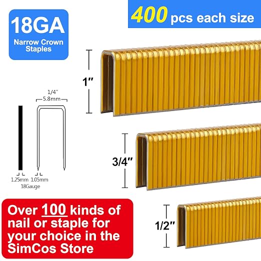 SimCos 18 Gauge 1/4" Narrow Crown Staples, Project Pack - Image 2
