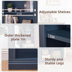 RWYHG 43" Blue Tall Bookshelf, 3-Tier Thick Wooden Book Shelf - Image 5