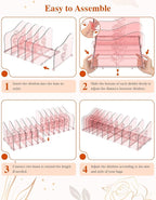 COWVTUJ Adjustable Rose File Organizer - Image 8