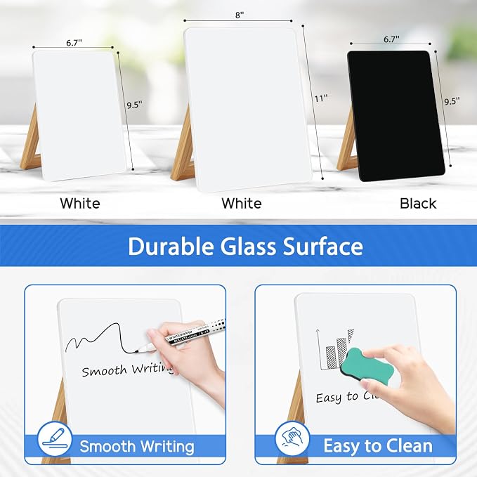 WALGLASS Desktop Glass White Board 11"x 8" - Image 4