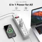BN-LINK 6-Outlet Power Strip Surge Protector 1-Pack, 4-Foot Extension Cord - Image 4