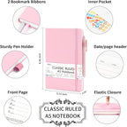 feela 5 Pack Notebooks Journals Bulk, Hardcover Notebook Classic Ruled Lined - Image 2