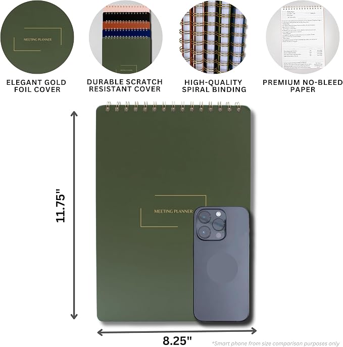 Merely Home | Meeting Notebook for Work | 8.25" x 11.75" | Project Planner | - Image 2