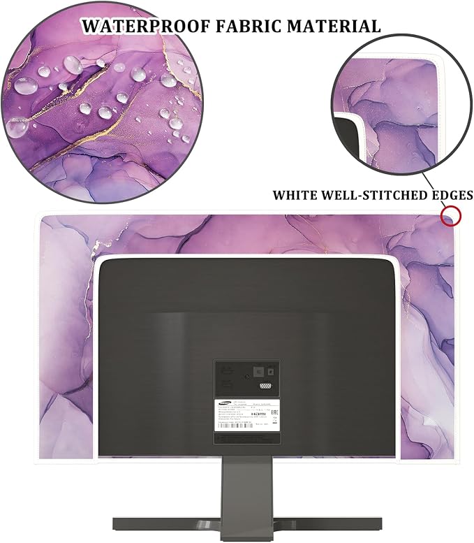 Baocicco Fashion Violet Marble Waterproof TV Dust Cover 75 Inch Anti-Static - Image 3