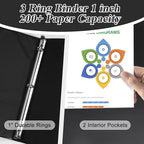 CIXILDTS 1-inch Round Ring Binder, Standard 3 Ring Binder Fit Letter Size Paper - Image 4