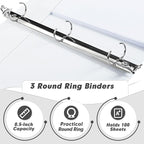 3 Ring Binder 0.5 Inch, PANDRI 6 Pack Binder Fits Letter Size 8.5'' x 11'' Paper - Image 3