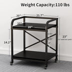 Vokumba 2 Tier Large Printer Stand, 20 x 20 Inches Printer Table - Image 4