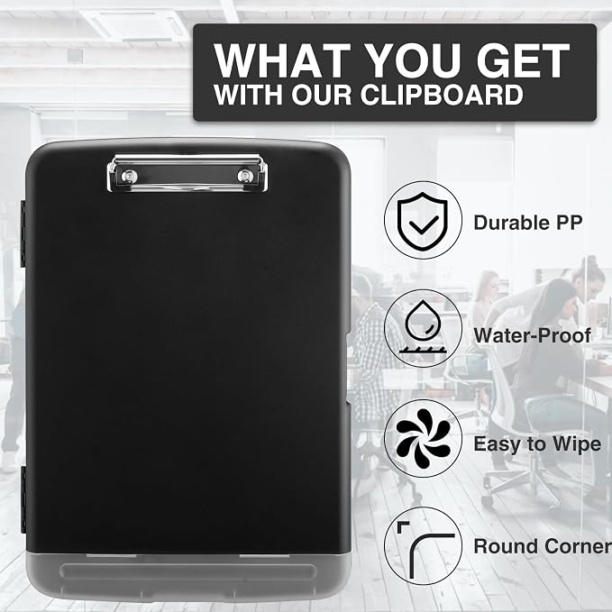 Sooez Clipboard with Storage, High Capacity Nursing Clip Board 8.5 x 11 with - Image 4