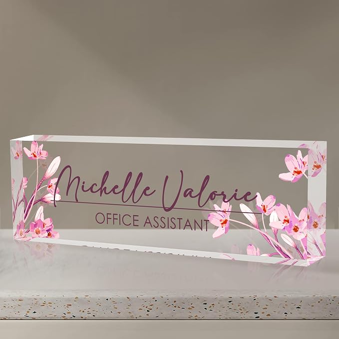 Personalized Name Plate for Desk, Custom Desk Name Plate, Acrylic Name Plate by EOBIBIFUN