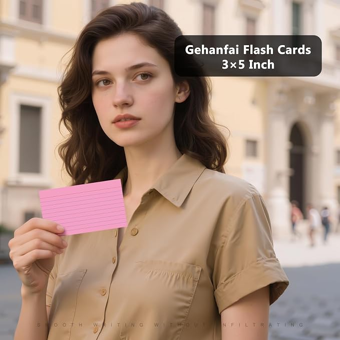 250 Count Index Cards 3 x 5 Inch, Heavyweight Pink Lined Note Cards Portable - Image 5