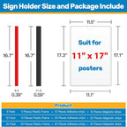 Magnetic Frames 11 x 17 Sign Holder Wall Mount 10 Pack, Rigid Clear Plastic - Image 4