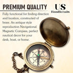 Be Strong and Courageous, Do Not Be Afraid Brass Engraved Compass - Image 3