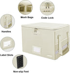 ENGPOW File Box with Lock, Fireproof Document Box with Zipper Lid, Collapsible - Image 3