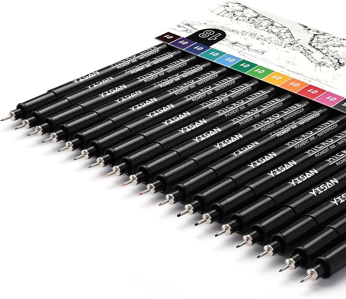 YISAN 18-Pack Colored Drawing Pens by YISAN