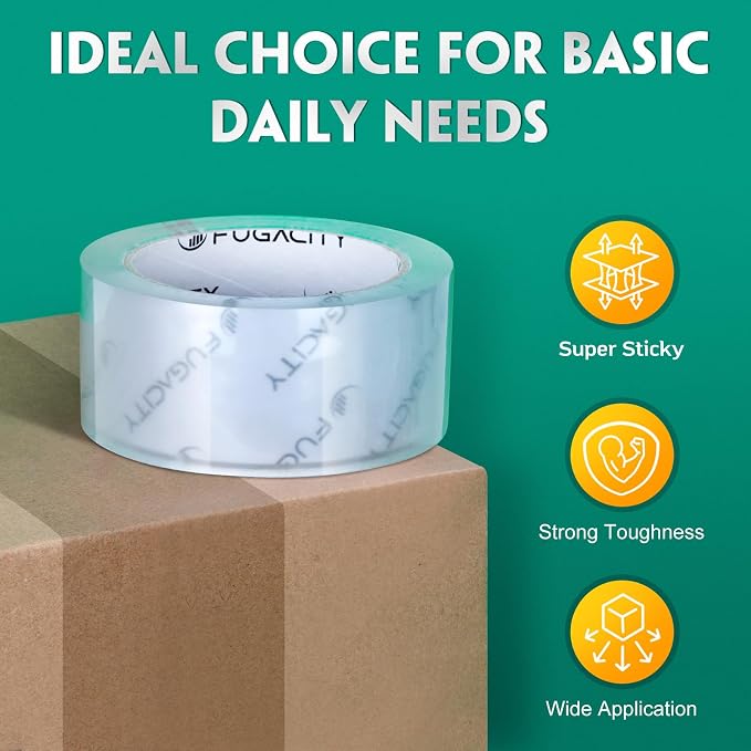 FugaCity Clear Packing Tape Refills, Heavy Duty Packaging Tape - Image 4