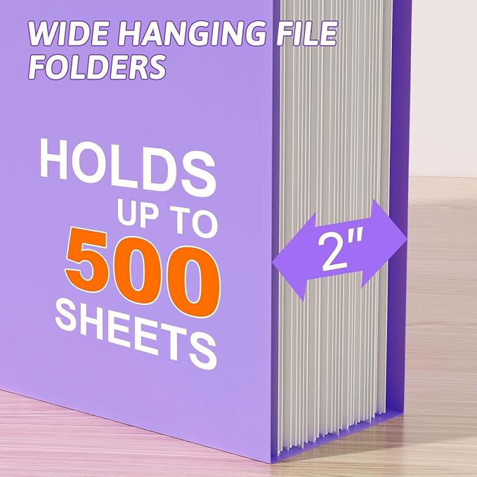 Nordun Extra Capacity Plastic Hanging File Folder Letter Size, 12 Pack - Image 4