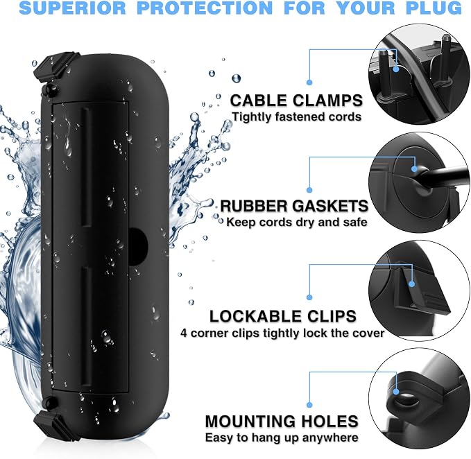 Flemoon Outdoor Extension Cord Safety Cover, IPX4 Waterproof Connection - Image 8