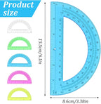 100 Pieces Protractors Bulk Plastic 180 Degrees 6 Inch Translucent Protractors - Image 3