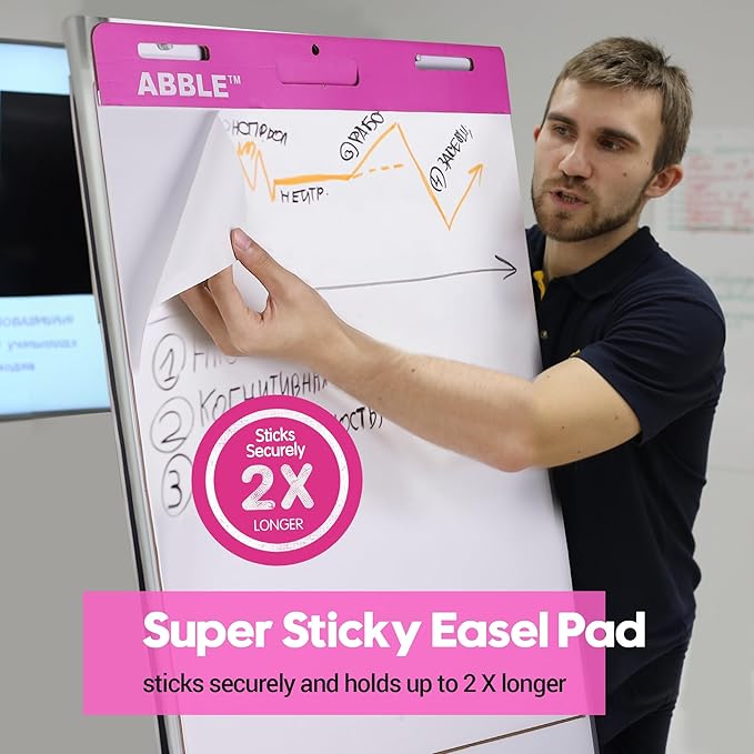 Super Sticky Easel Pad, 25 x 30 Inches, 30 Sheets/Pad, 8 Pads/Pack, Large Self - Image 3