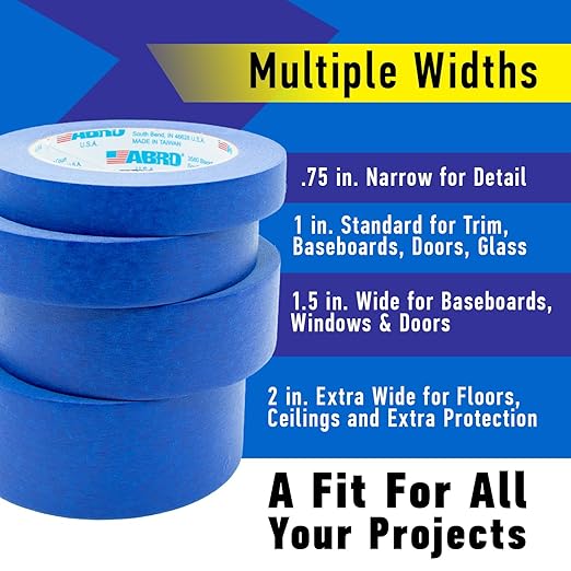 ABRO Blue Painters Tape: 18mm x 55M All Purpose Blue Tape, Temporary Labeling - Image 3