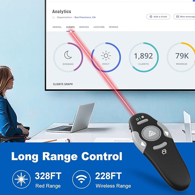 QUI Presentation Clicker Wireless Presenter Remote Clicker - Image 6