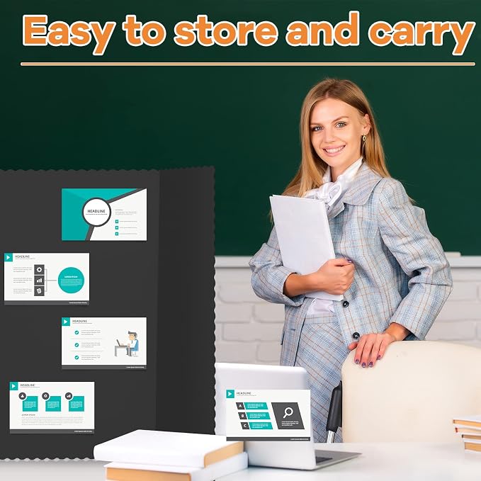 Henoyso 12 Pcs 36 x 48 Inch Black Trifold Poster Board Large Tri Fold - Image 5
