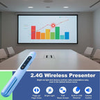 QUI Presentation Clicker for PowerPoint, RF 2.4GHz USB Wireless Presenter Remote - Image 2
