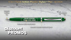 DISCOUNT PROMOS Custom Twist Action Plastic Stylus Pens, Personalized Bulk Pack - Image 3
