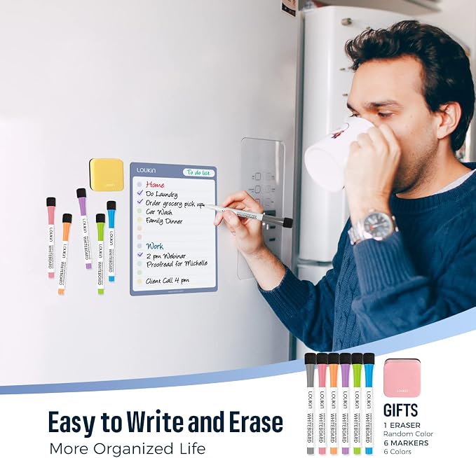 loukin Dry Erase Checklists 4 Pack, Electrostatic Clings to Any Shiny Surface - Image 3