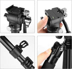 PULUZ 64"/164cm Video Tripod, Metal Camera Tripod - Image 3