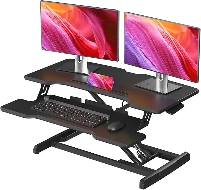 JYLH JOYSEEKER Standing Desk Converter 32 inch, Height Adjustable Sit Stand by JYLHJOYSEEKER