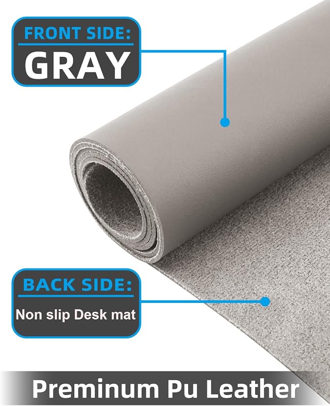 Leather Desk Pad Protector, Large Mouse pad, Office Desk mat, Laptop Mat - Image 2