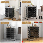 HAPPYGRILL 10-Drawer Rolling Storage Cart, Storage Organizer Cart - Image 6