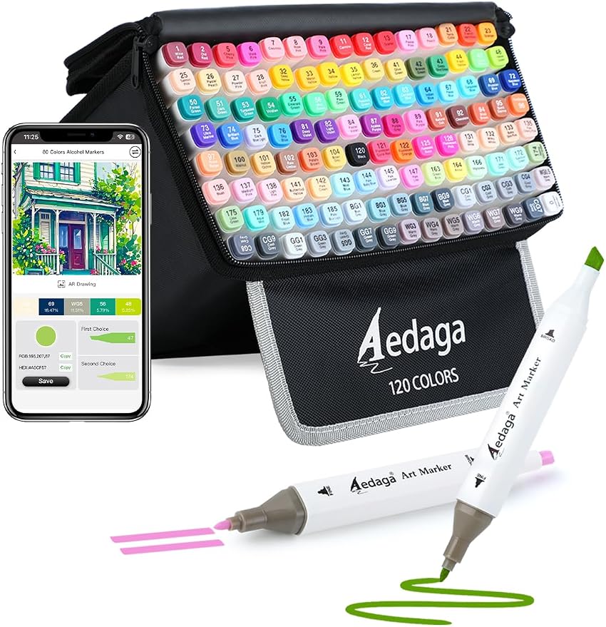 AEDAGA 120 Colors Alcohol Markers by AEDAGA
