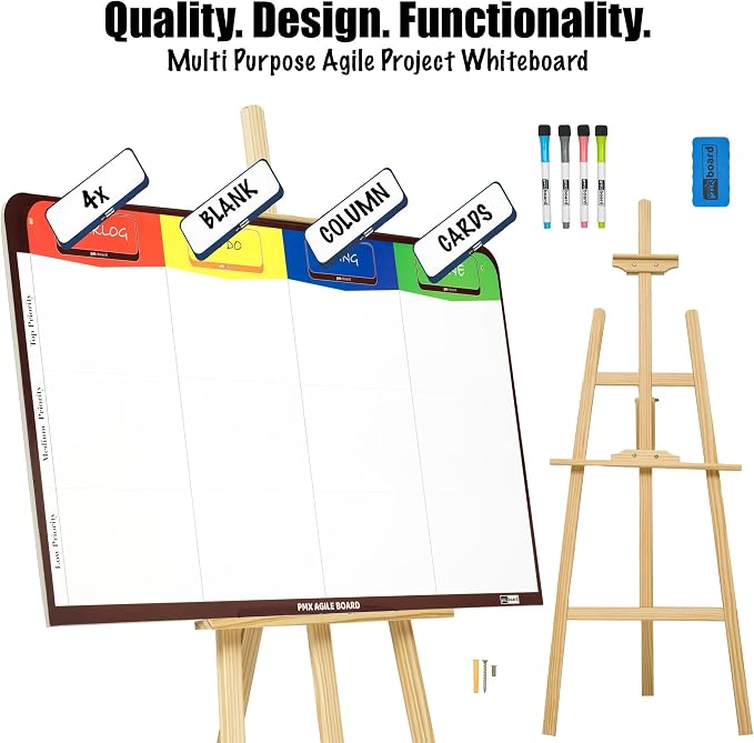 PMXBOARD Magnetic Kanban & Scrum Board – Lightweight Agile Whiteboard - Image 3