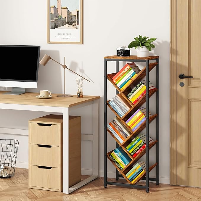 IBUYKE 9 Tier Tree Bookshelf, Floor Standing Wood Bookshelf - Image 4
